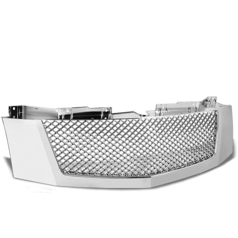 Chrome Diamond Mesh Style Grille For 07-14 Escalade ESV/EXT GMT900 6.0L/6.2L-Exterior-BuildFastCar