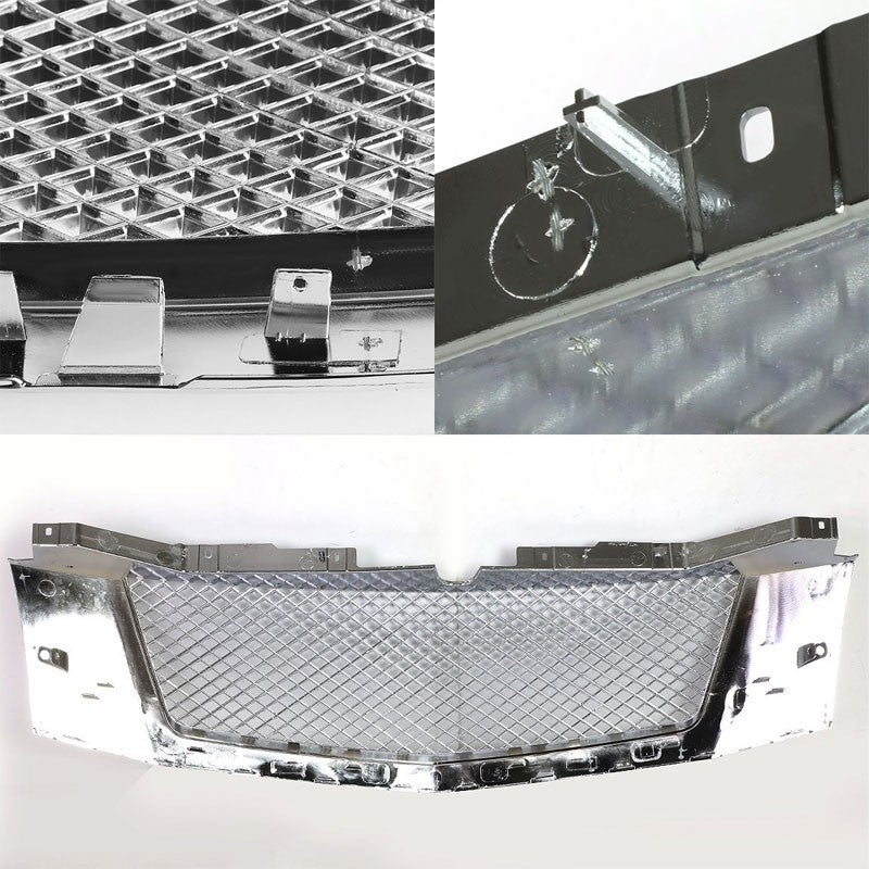 Chrome Diamond Mesh Style Grille For 07-14 Escalade ESV/EXT GMT900 6.0L/6.2L-Exterior-BuildFastCar