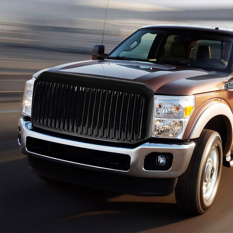 Black Vertical Style Replacement Front Grille For 11-16 Ford F-350 Super Duty-Grilles-BuildFastCar