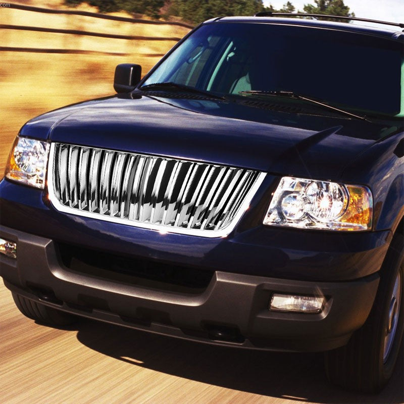 Chrome Vertical Style Replacement Front Grille For 03-06 Expedition U222 V8 SOHC-Exterior-BuildFastCar