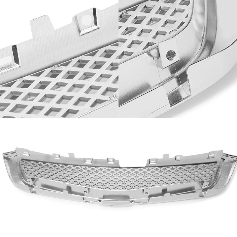 Chrome Type-R Mesh Style Front Grille For 03-05 Honda Accord DX/EX 2.4L/3.0L-Grilles-BuildFastCar