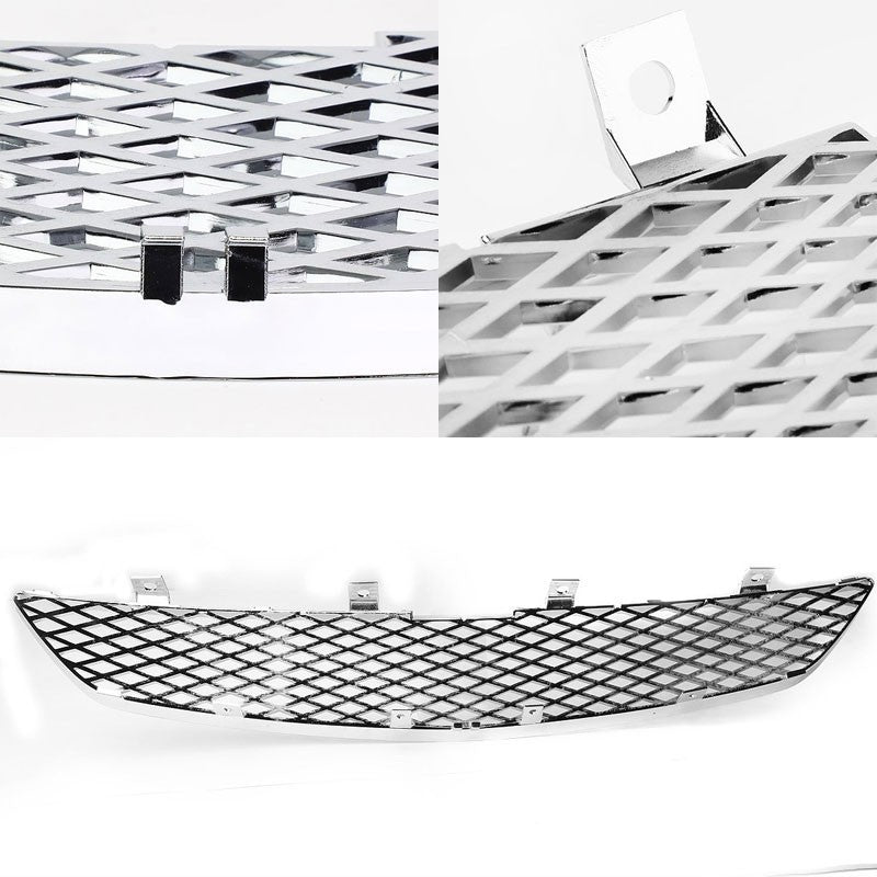 Chrome Type-R Mesh Style Replacement Grille For 02-05 Civic Si/SiR EP3 2.0L DOHC-Exterior-BuildFastCar