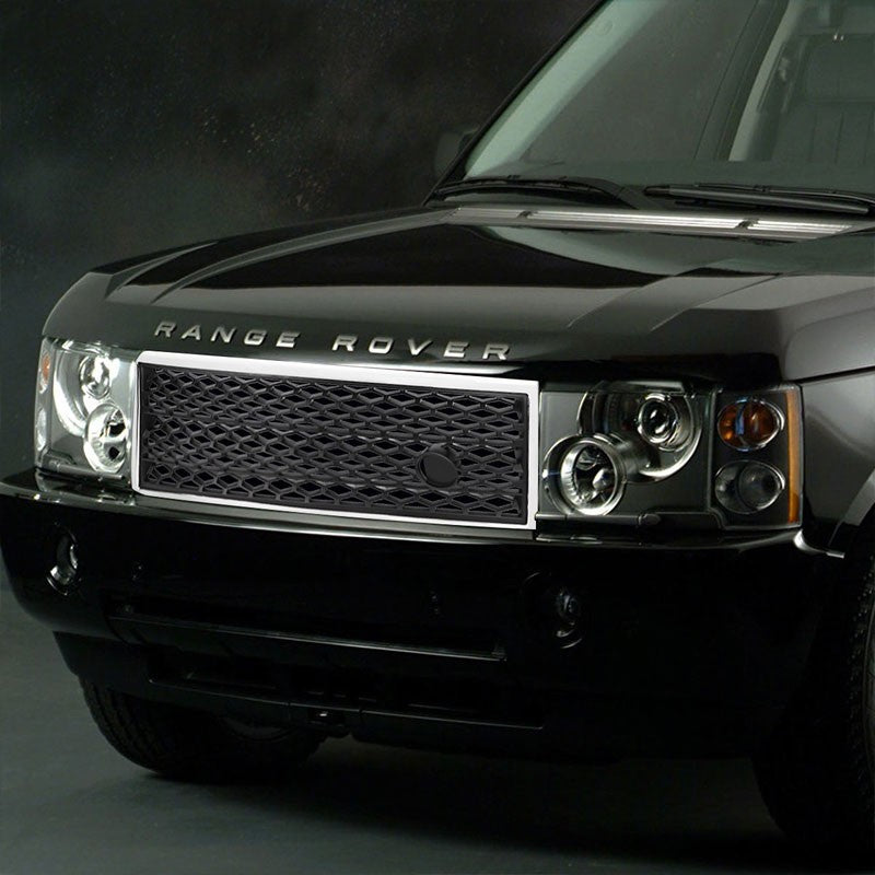 Chrome Frame/Black Honeycomb Mesh Style Front Grille For 03-05 Range Rover HSE-Exterior-BuildFastCar