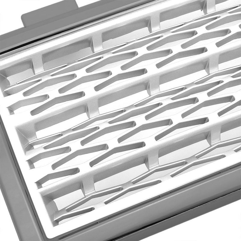 Gray Frame/Silver Honeycomb Mesh Style Front Grille For 03-05 Range Rover HSE-Exterior-BuildFastCar