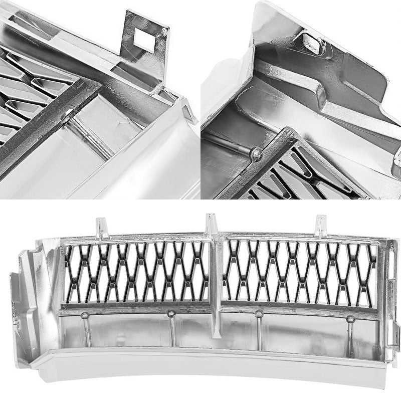 Chrome Body/Silver Honeycomb Mesh Side Vent Grille For 03-10 Range Rover L322-Exterior-BuildFastCar