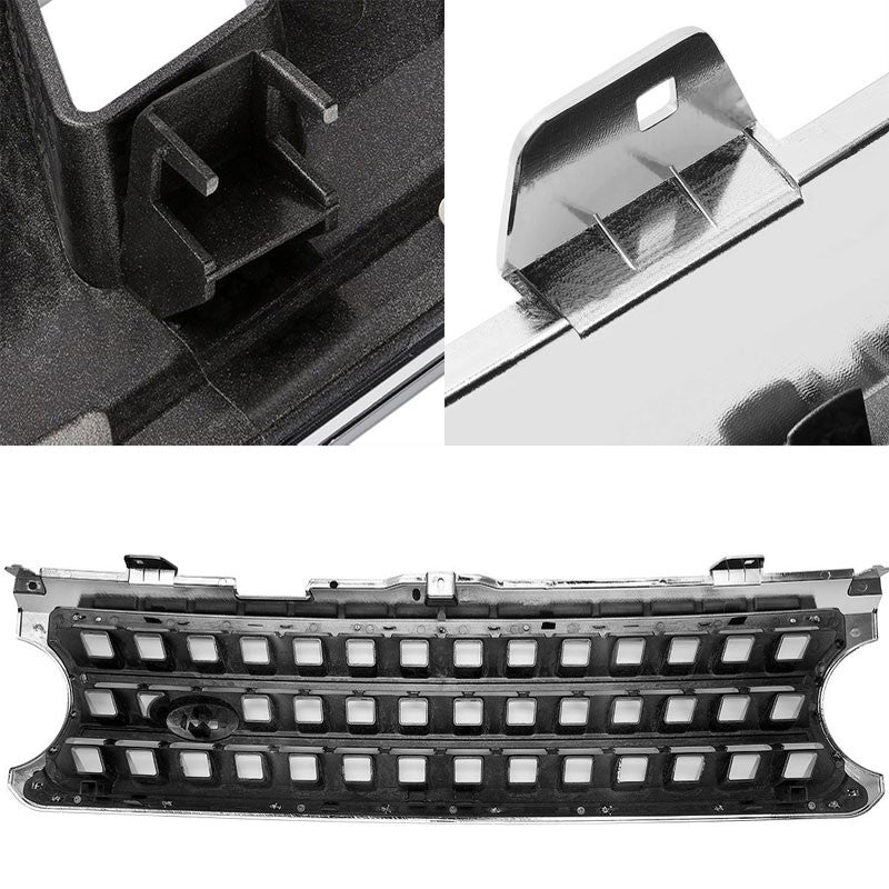 Chrome/Black Square Mesh Style Front Grille Grill For 06-09 Range Rover V8 DOHC-Exterior-BuildFastCar