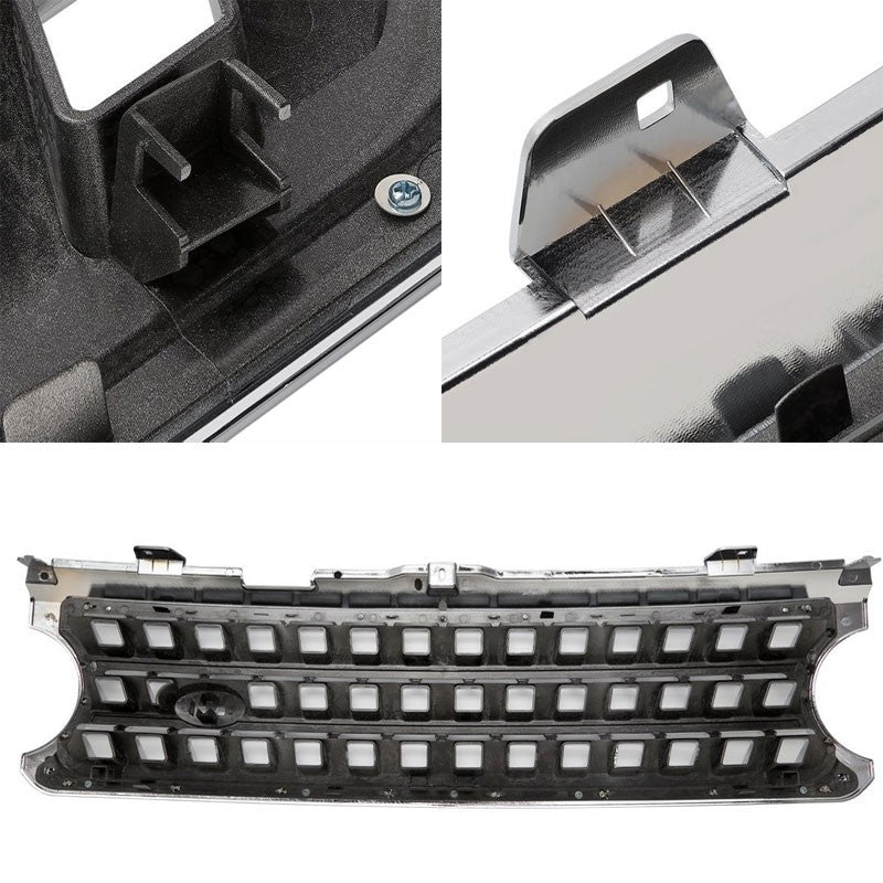Chrome/Silver Square Mesh Style Front Grille Grill For 06-09 Range Rover V8 DOHC-Exterior-BuildFastCar