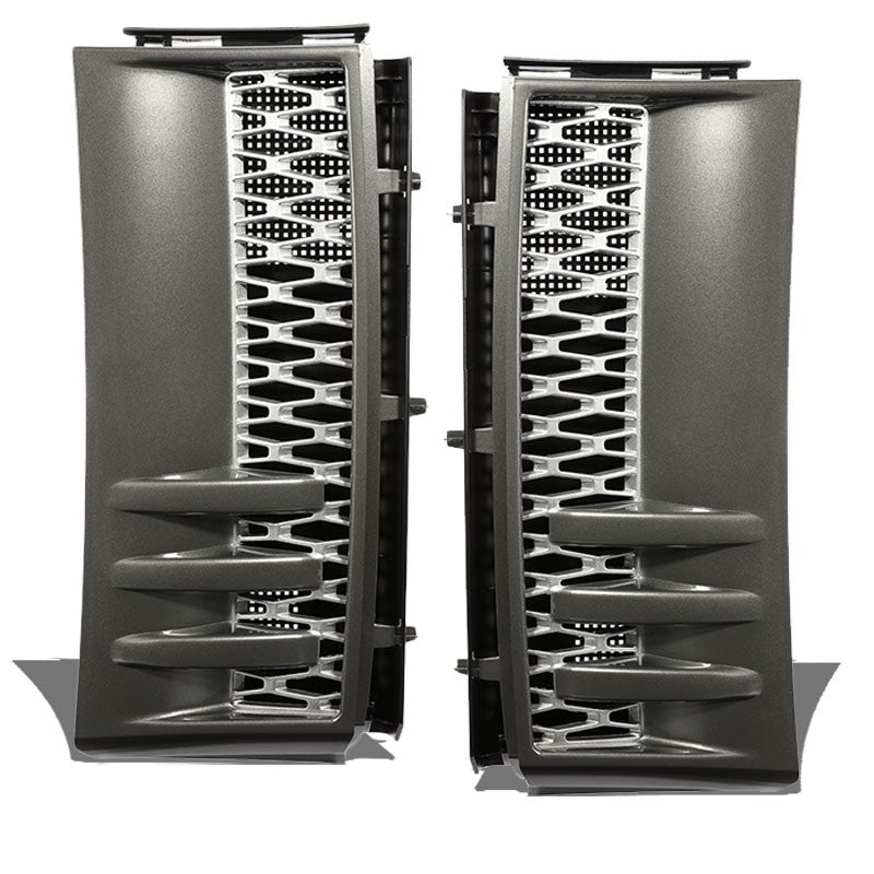 Grey Body/Silver Honeycomb Mesh Side Vent Grille For 03-11 Range Rover L322-Exterior-BuildFastCar