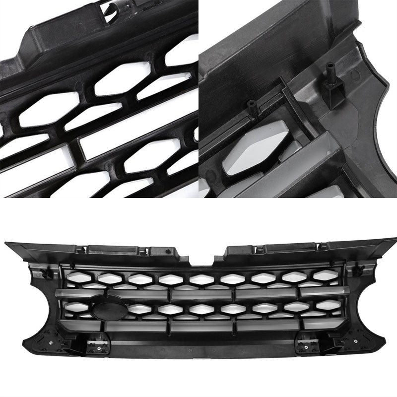 Gray Frame/Silver Honeycomb Mesh Style Front Grille For 10-12 LR4 Discovery 4-Exterior-BuildFastCar