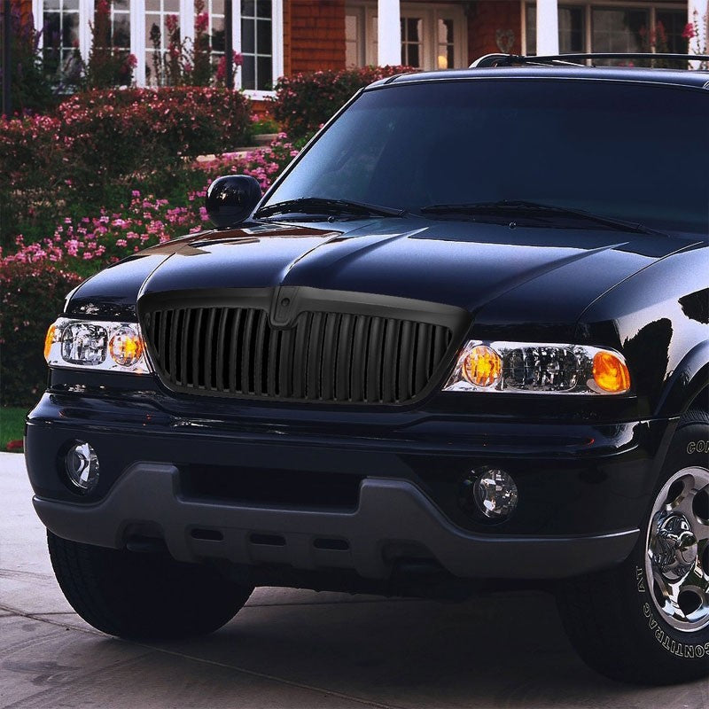 Black Vertical Style Front Grille Grill For Lincoln 98-02 Navigator 5.4L DOHC-Exterior-BuildFastCar