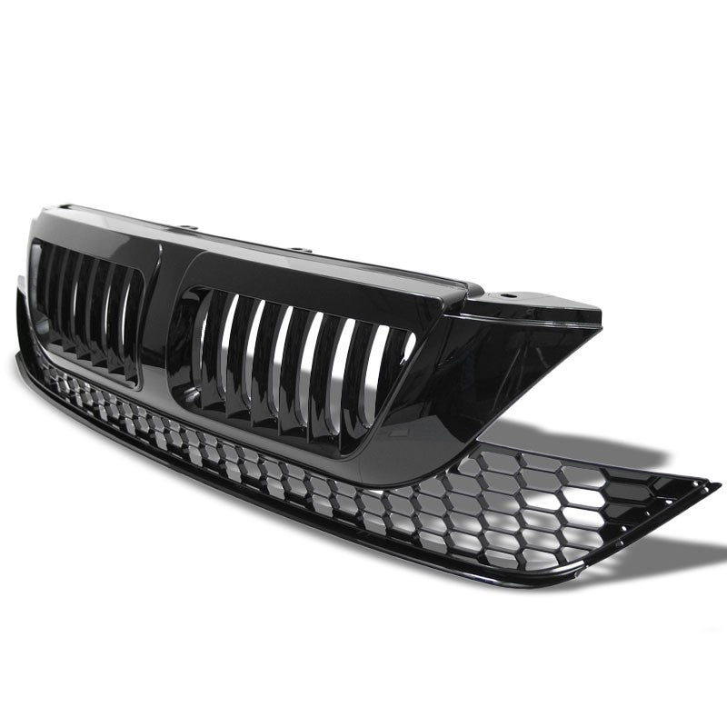 Black Vertical Style Replacement Front Grille For Honda 07-09 CR-V 2.4L DOHC-Exterior-BuildFastCar
