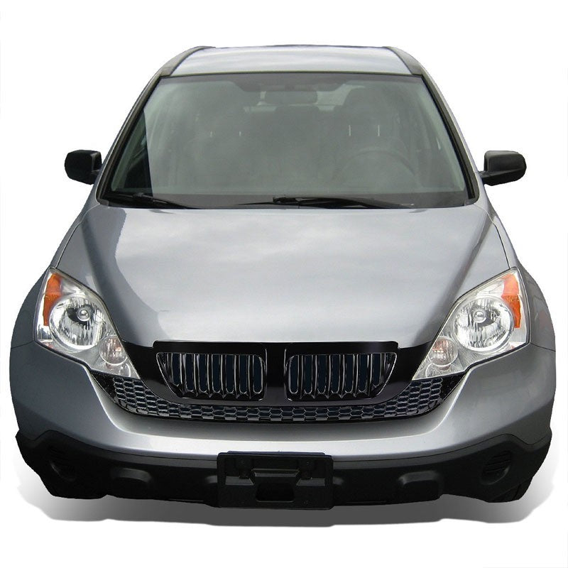 Black Vertical Style Replacement Front Grille For Honda 07-09 CR-V 2.4L DOHC-Exterior-BuildFastCar