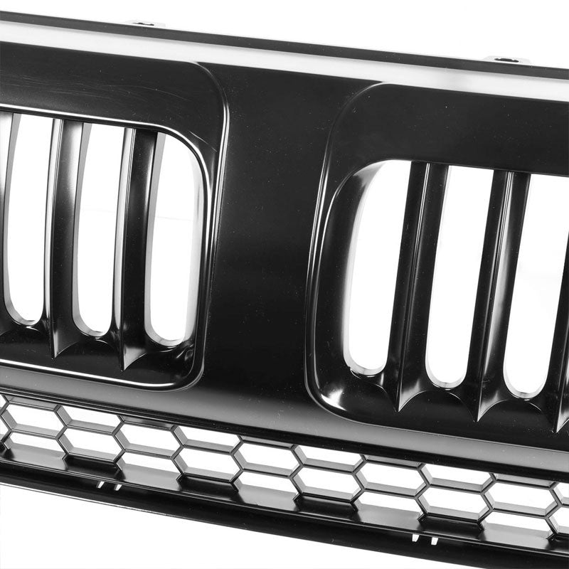 Black Vertical Style Replacement Front Grille For Honda 07-09 CR-V 2.4L DOHC-Exterior-BuildFastCar