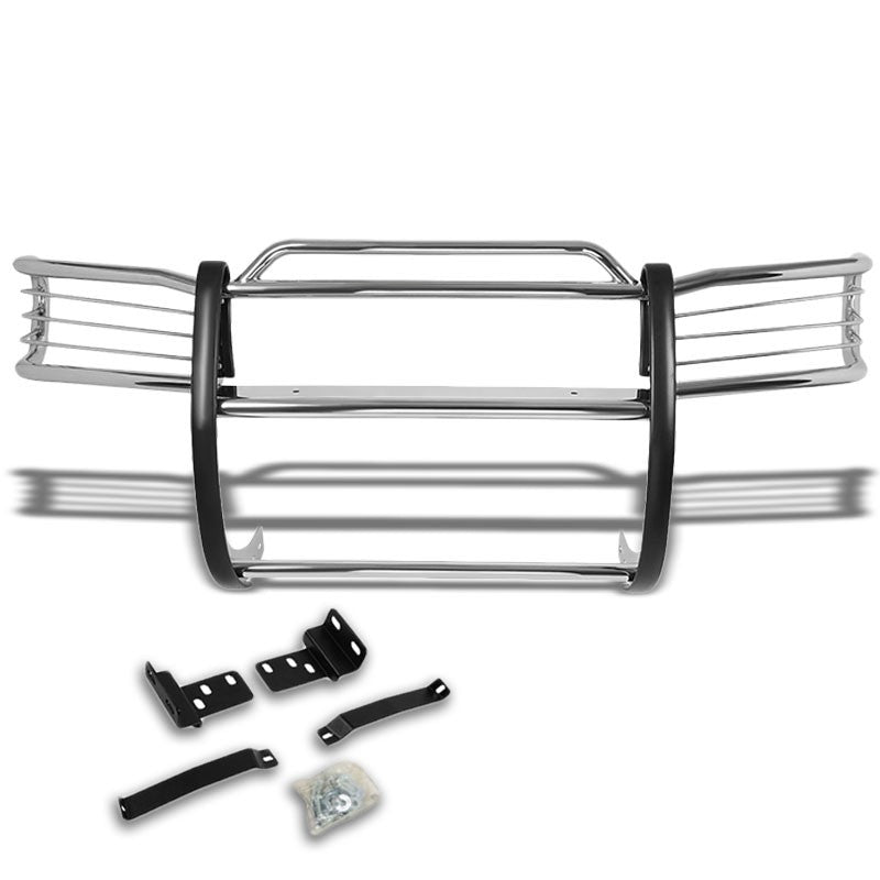 Chrome Mild Steel Front Bumper Brush Grill Guard For Nissan 96-04 Pathfinder R50-Exterior-BuildFastCar