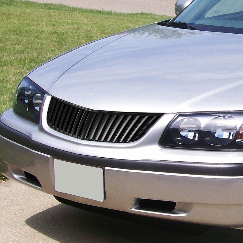 Black Vertical Style Replacement Front Grille For Chevrolet 00-05 Impala V6-Exterior-BuildFastCar