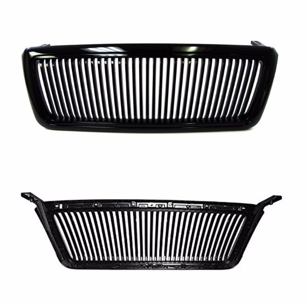 Black Vertical Style Replacement Front Grille For Lincoln 06-08 Mark LT P2 V6-Exterior-BuildFastCar