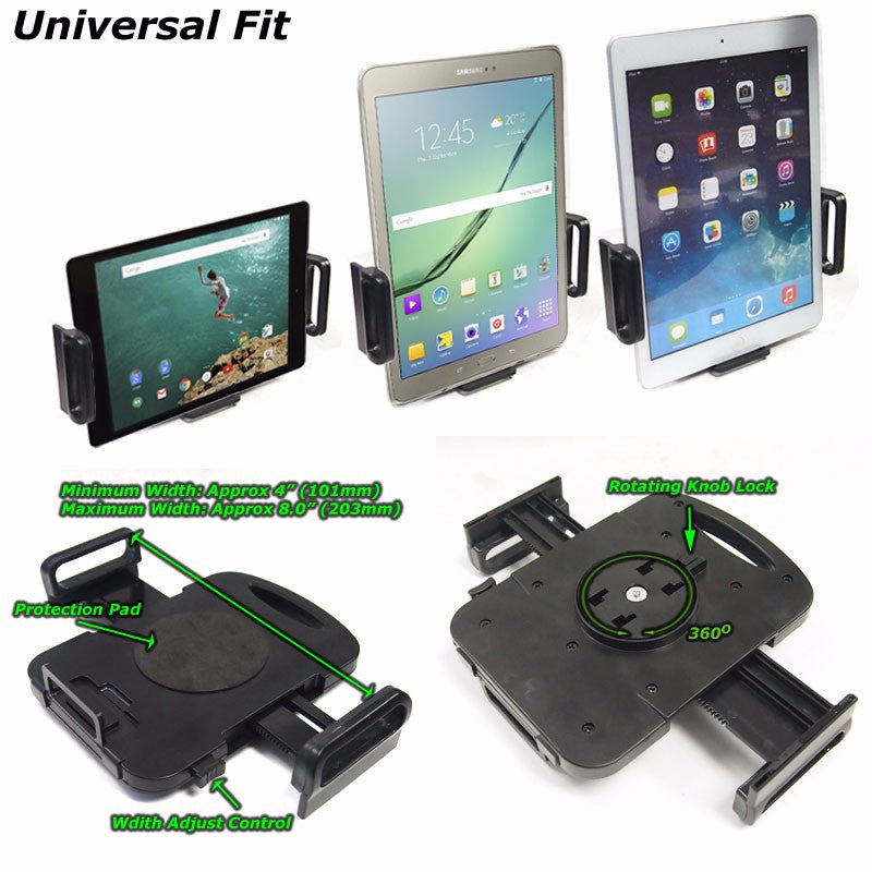 Black Universal Car Adjustable Windshield Suction Cup 360 Long Tablet Mount Holder-Accessories-BuildFastCar