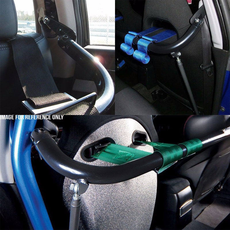Blue Mild Steel 49" Racing Safety Chassis Seat Belt Harness Bar/Across Tie Rod+Support Rod-Interior-BuildFastCar