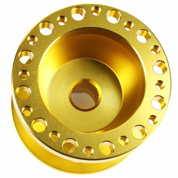 Gold Aluminum 6-Hole Steering Wheel Hub Adapter For Colt/Eclipse/Galant/Lancer 1G/2G-Interior-BuildFastCar