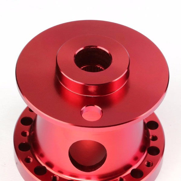 Red Aluminum 6-Hole Steering Wheel Hub Adapter For Nissan 240SX/300ZX/Sentra/Altima-Interior-BuildFastCar