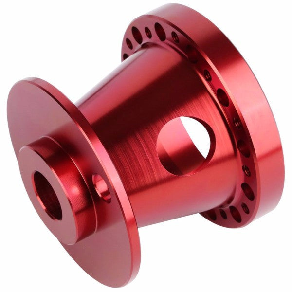 Red Aluminum 6-Hole Steering Wheel Hub Adapter For Nissan 240SX/300ZX/Sentra/Altima-Interior-BuildFastCar