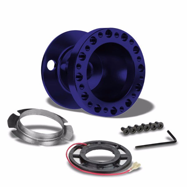 Blue Aluminum 6-Hole Steering Wheel Hub Adapter For 90-95 Accord CB CD/92-96 Prelude BA8/9-Interior-BuildFastCar