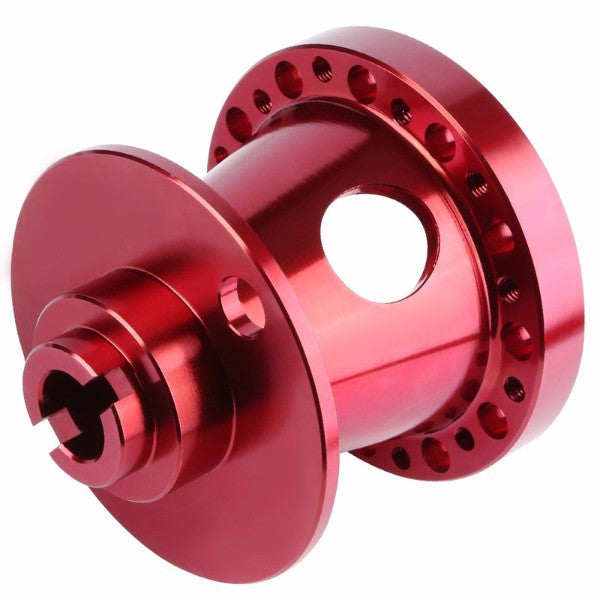 Red Aluminum 6-Hole Steering Wheel Hub Adapter For 90-95 Accord CB CD/92-96 Prelude BA8/9-Interior-BuildFastCar