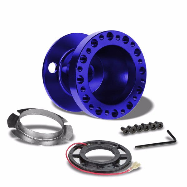 Blue Aluminum 6-Hole Steering Wheel Hub Adapter For 92-95 Integra DC2/Civic EG EH EJ-Interior-BuildFastCar
