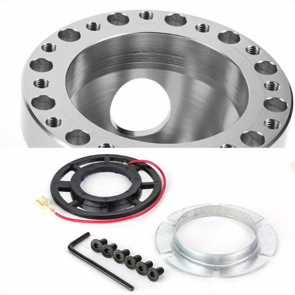 Silver Aluminum 6-Hole Steering Wheel Hub Adapter For 90-93 Integra/88-91 Civic/CRV/CRV-Interior-BuildFastCar