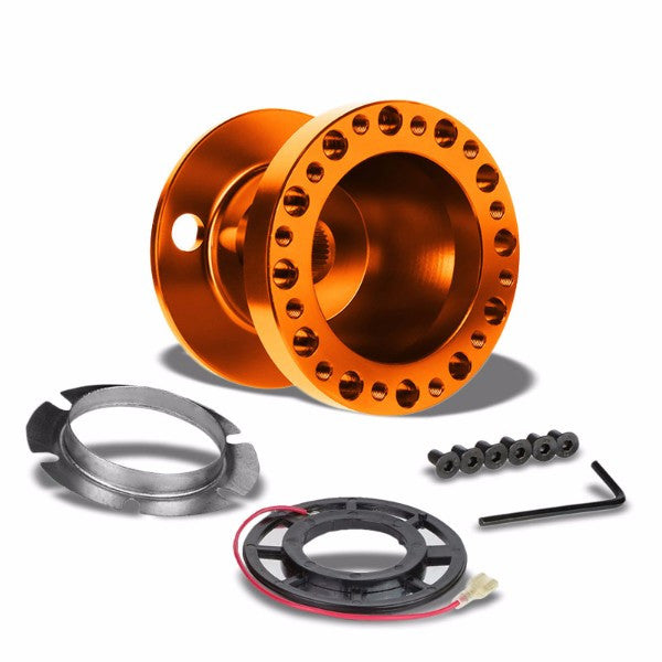 Orange Aluminum 6-Hole Steering Wheel Hub Adapter For 626/RX7/RX8/Miata/Accent/Genesis-Interior-BuildFastCar
