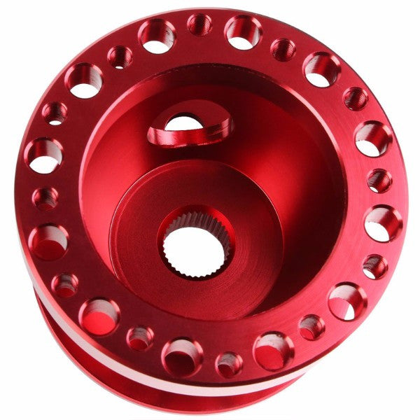Red Aluminum 6-Hole Steering Wheel Hub Adapter For 626/RX7/RX8/Miata/Accent/Genesis-Interior-BuildFastCar