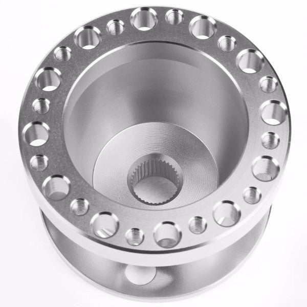 Silver Aluminum 6-Hole Steering Wheel Hub Adapter For 626/RX7/RX8/Miata/Accent/Genesis-Interior-BuildFastCar