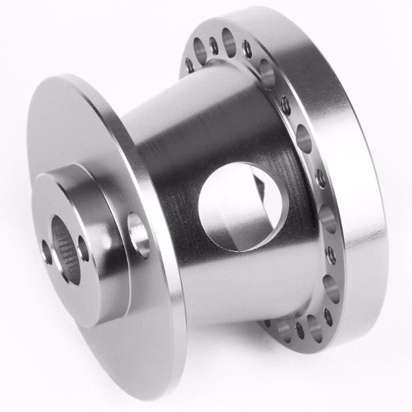 Silver Aluminum 6-Hole Steering Wheel Hub Adapter For 626/RX7/RX8/Miata/Accent/Genesis-Interior-BuildFastCar