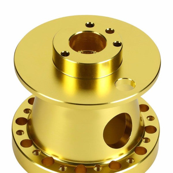 Gold Aluminum 6-Hole Steering Wheel Hub Adapter For Toyota/Scion MR2/Corolla/AE86/tC-Interior-BuildFastCar
