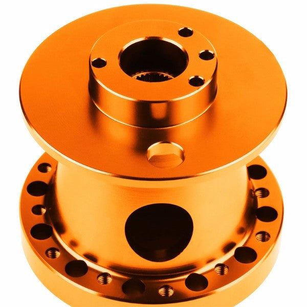 Orange Aluminum 6-Hole Steering Wheel Hub Adapter For Toyota/Scion MR2/Corolla/AE86/tC-Interior-BuildFastCar