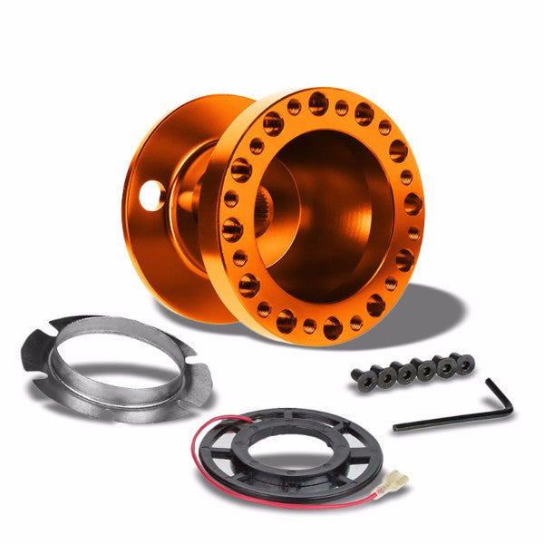 Orange Aluminum 6-Hole Steering Wheel Hub Adapter For Toyota/Scion MR2/Corolla/AE86/tC-Interior-BuildFastCar