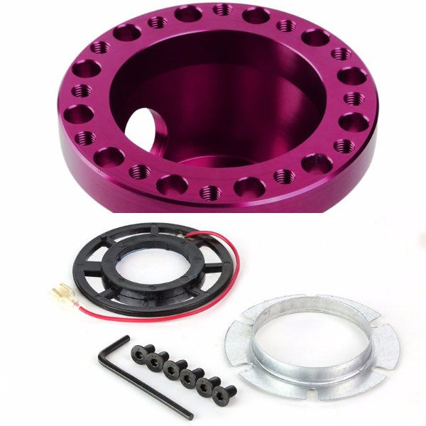 Purple Aluminum 6-Hole Steering Wheel Hub Adapter For Toyota/Scion MR2/Corolla/AE86/tC-Interior-BuildFastCar