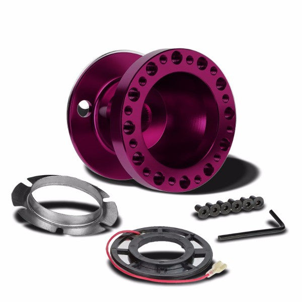 Purple Aluminum 6-Hole Steering Wheel Hub Adapter For Toyota/Scion MR2/Corolla/AE86/tC-Interior-BuildFastCar