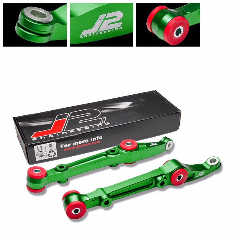 J2 Green Aluminum Front Lower Control Arm Bar Suspension For Honda 92-00 Civic-Suspension-BuildFastCar
