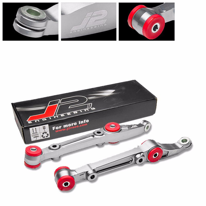 J2 Silver Aluminum Front Lower Control Bar Suspension For Honda 92-00 Civic-Suspension-BuildFastCar