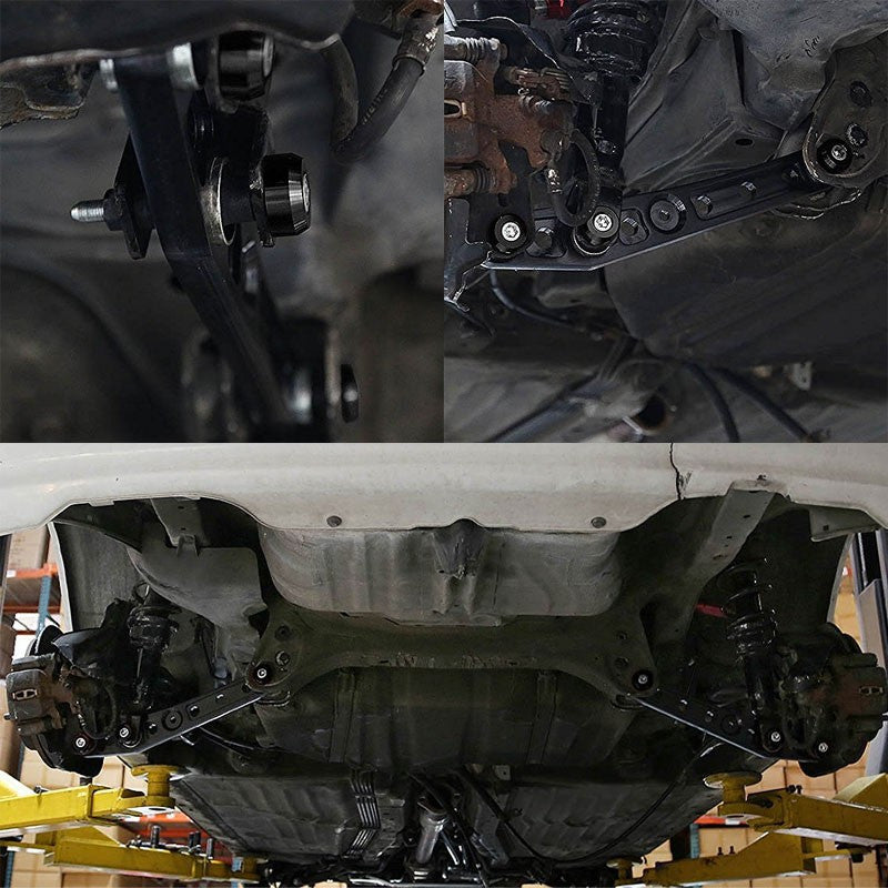 Black Aluminum Lower Control Arm Cover Washer+Metal Bolt Kit For Honda 88-95 Civic/Acura 94-01 DB DC-Suspension-BuildFastCar