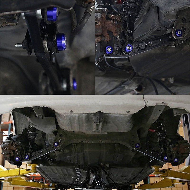 Blue Aluminum Lower Control Arm Cover Washer+Metal Bolt Kit For Honda 88-95 Civic/Acura 94-01 DB DC-Suspension-BuildFastCar