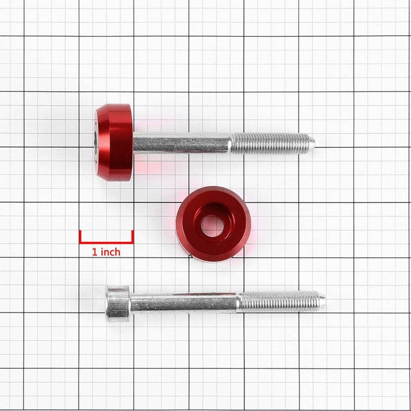Red Aluminum Lower Control Arm Cover Washer+Metal Bolt For Honda 88-95 Civic EJ EG/Acura 94-01 DB DC-Suspension-BuildFastCar
