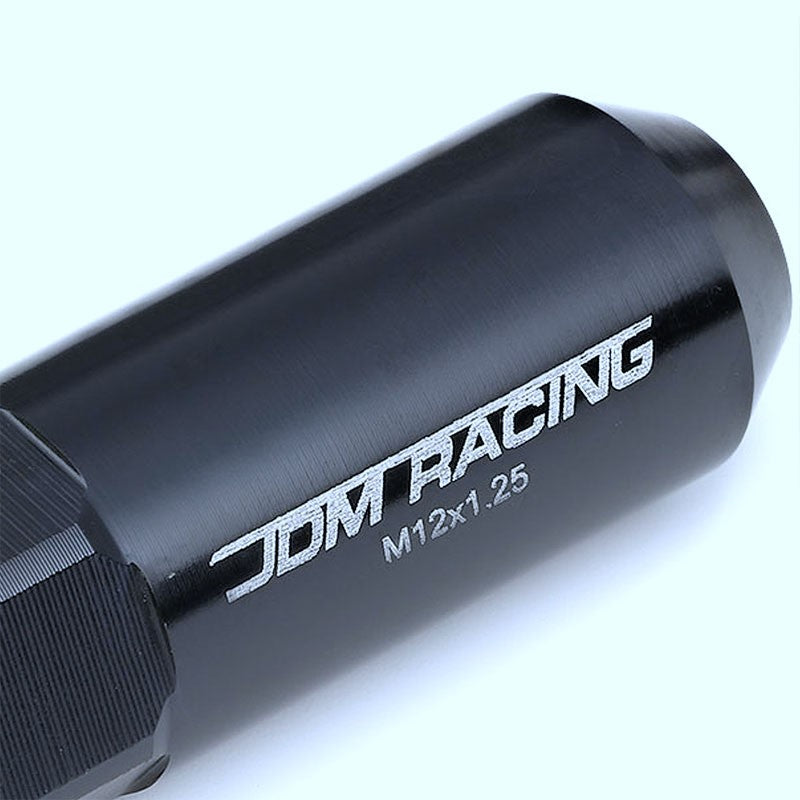 Black Aluminum M12x1.25 20MM Hexagon Open End Acorn Tuner 20x Conical Lug Nuts-Accessories-BuildFastCar