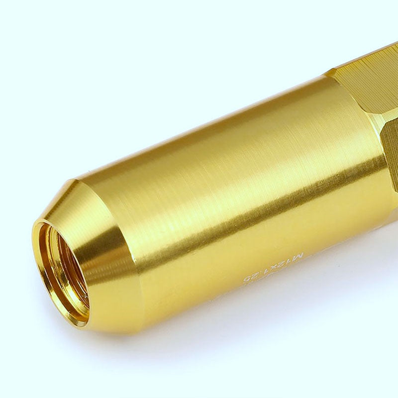Gold Aluminum M12x1.25 20MM Hexagon Open End Acorn Tuner 20x Conical Lug Nuts-Accessories-BuildFastCar