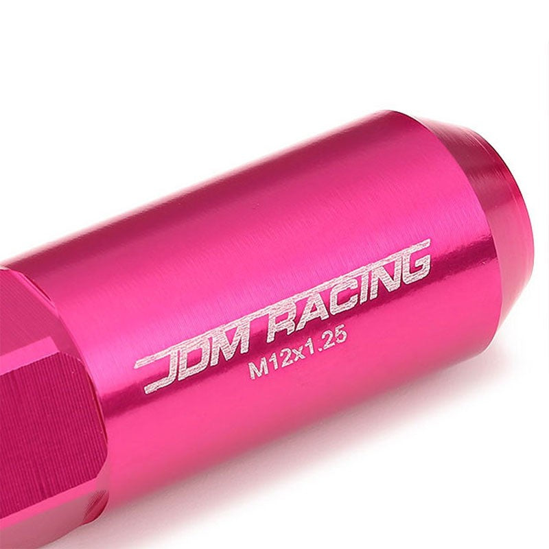Pink Aluminum M12x1.25 20MM Hexagon Open End Acorn Tuner 20x Conical Lug Nuts-Accessories-BuildFastCar