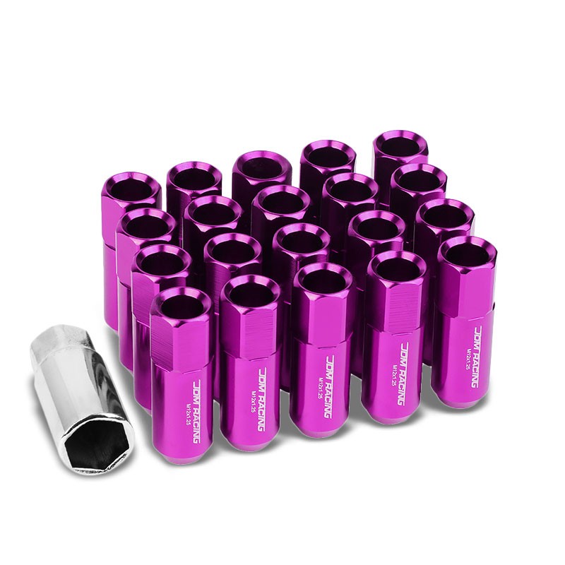 Purple Aluminum M12x1.25 20MM Hexagon Open End Acorn Tuner 20x Conical Lug Nuts-Accessories-BuildFastCar