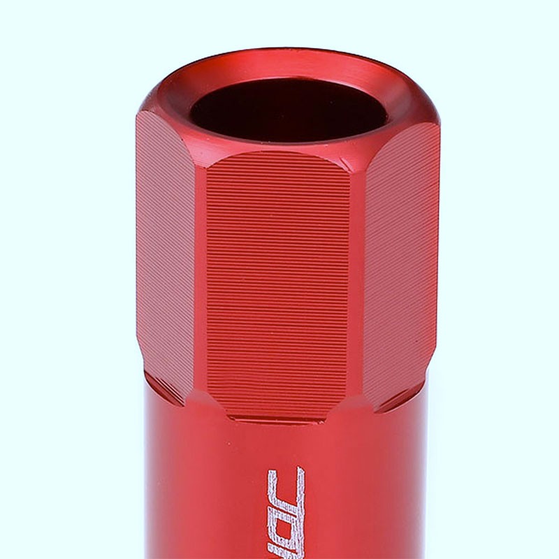 Red Aluminum M12x1.25 20MM Hexagon Open End Acorn Tuner 20x Conical Lug Nuts-Accessories-BuildFastCar