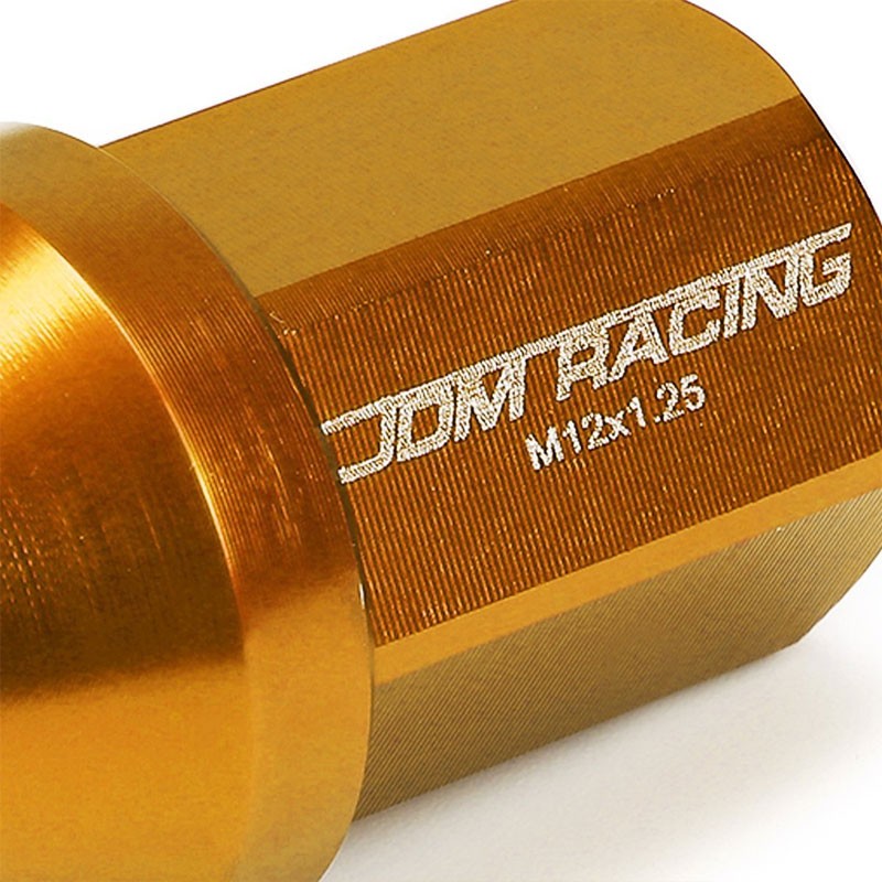 Orange Aluminum M12x1.25 35MM Short Close End Acorn Tuner 20x Conical Lug Nuts-Accessories-BuildFastCar