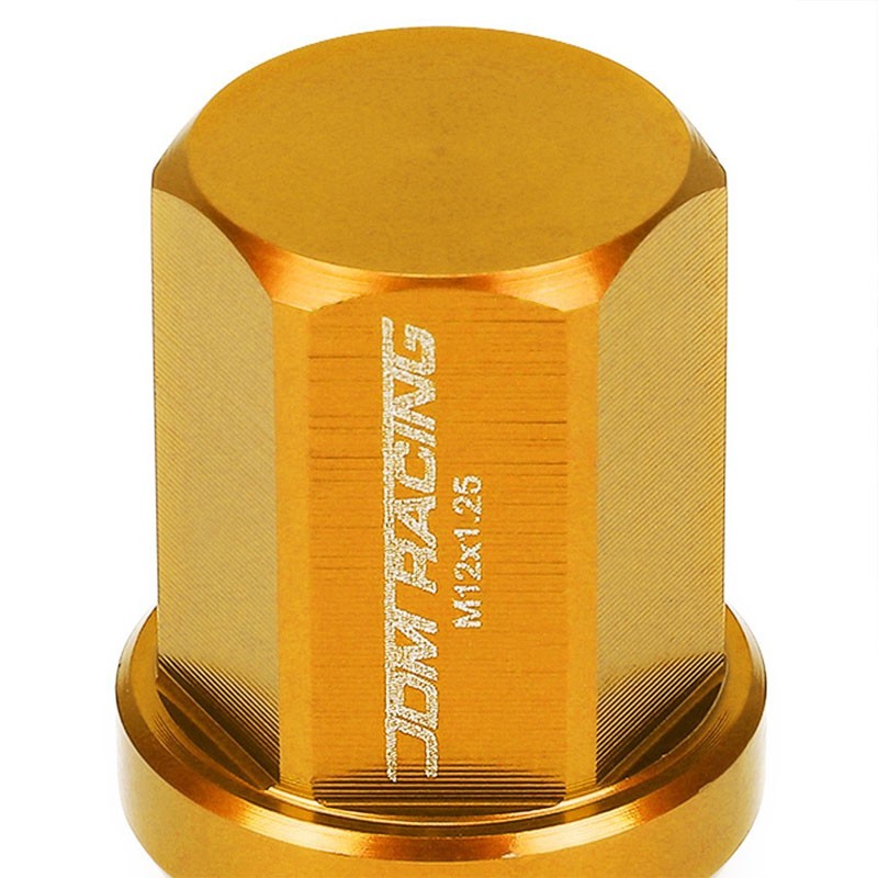 Orange Aluminum M12x1.25 35MM Short Close End Acorn Tuner 20x Conical Lug Nuts-Accessories-BuildFastCar